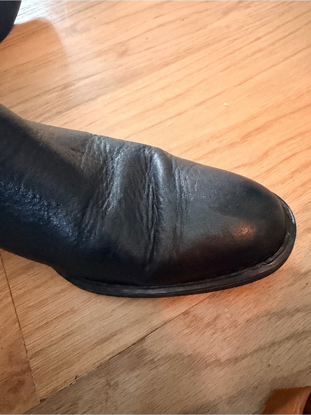 Børn Crown Genuine Black Leather Tall Riding Boots - Size 11 M / EU 43 - Picture 5 of 16